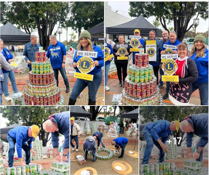Ventura Downtown Lions help Food Share at the Can Tree gathering.