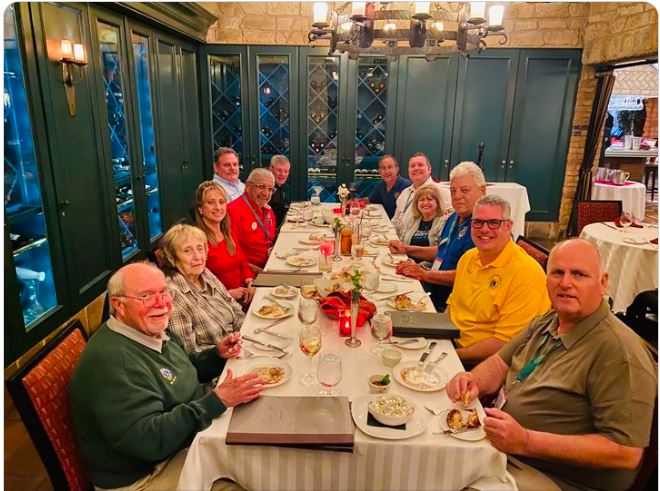 DG Rich and spouse Lion Mary Jo enjoy dinner at the Reno USA/Canada weekend.